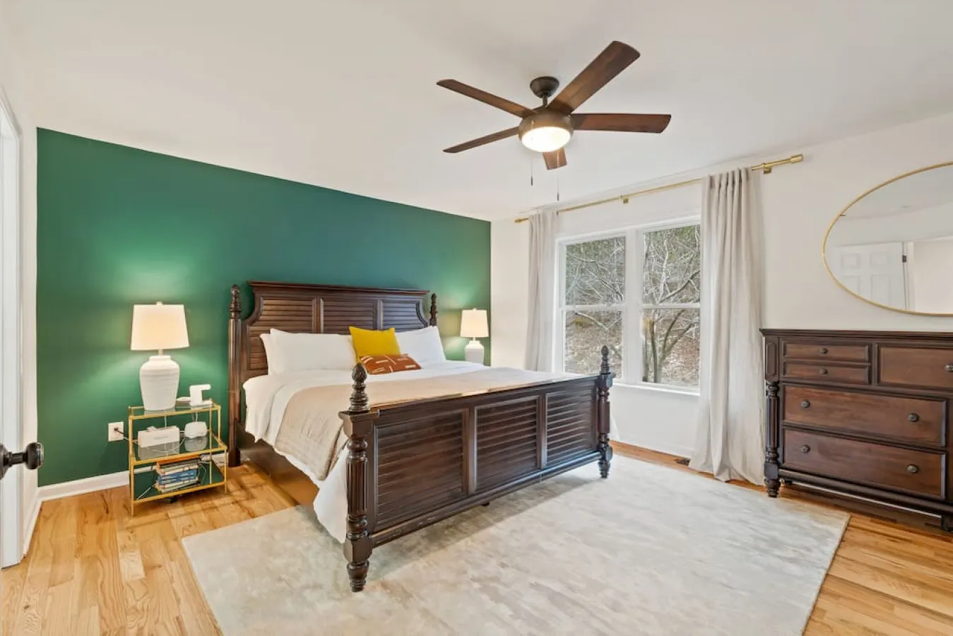 Indulge in a peaceful night's sleep on our luxurious king-sized bed and wake up feeling refreshed and rejuvenated.