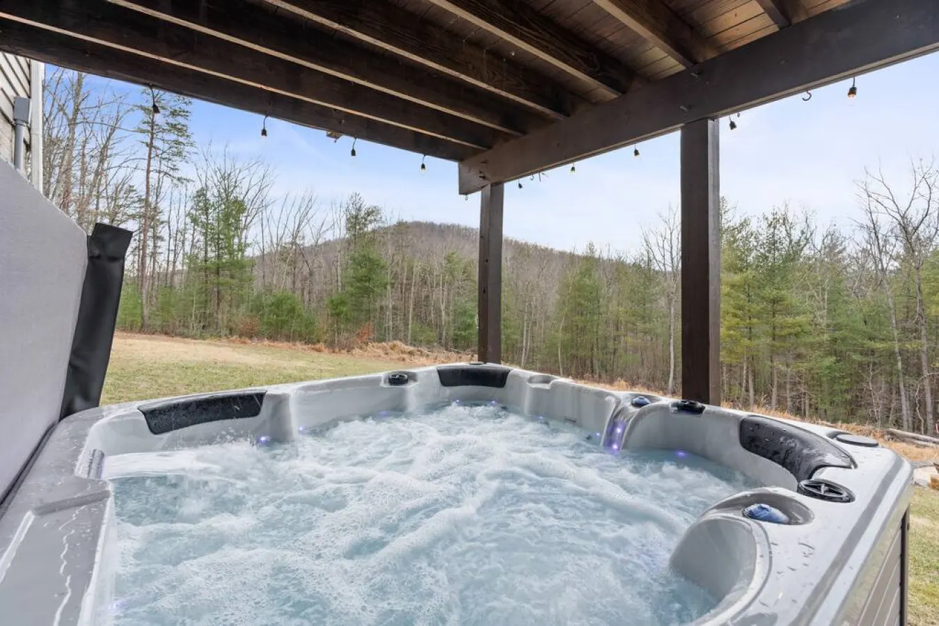 Relax and unwind in your own private hot tub.