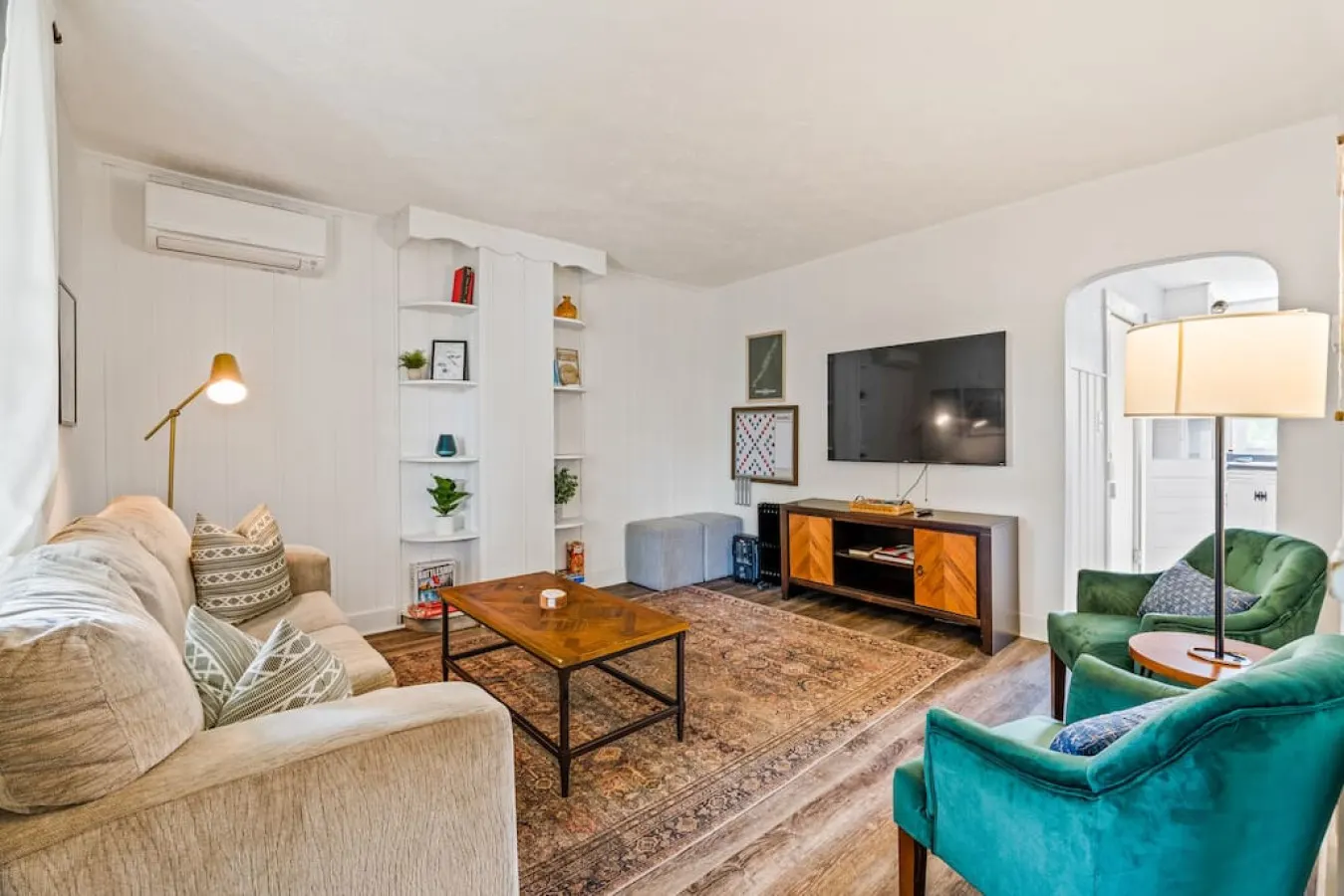 Our large living room will fit everyone and is a good place for everyone to hang out.