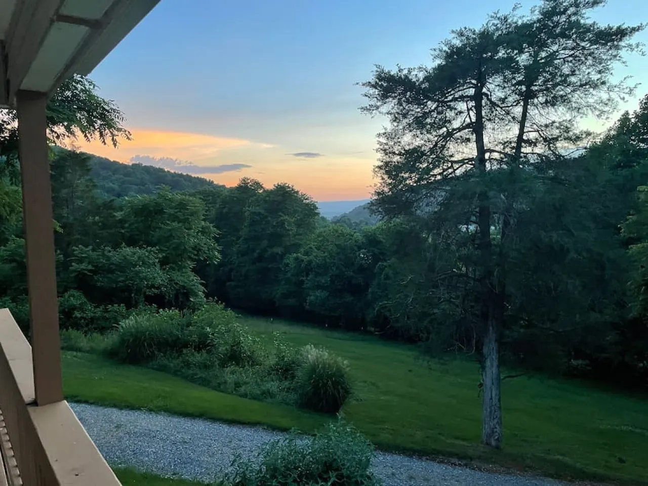 Sunset views from the front balcony